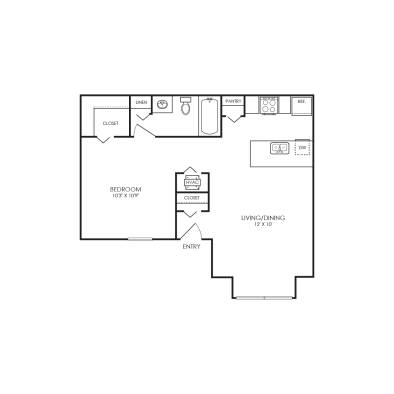 floor plan for a two bedroom apartment at The  Marley