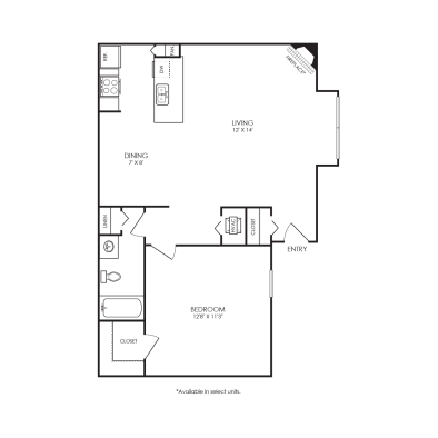 the floor plan for a two bedroom apartment at The  Marley